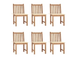 Sillas de jardín DKD Home Decor de 6 piezas con cojines, madera maciza de teca