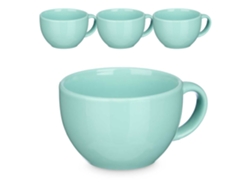 Juego de 4 cuencos de porcelana verde menta. Capacidad: 480 ml.