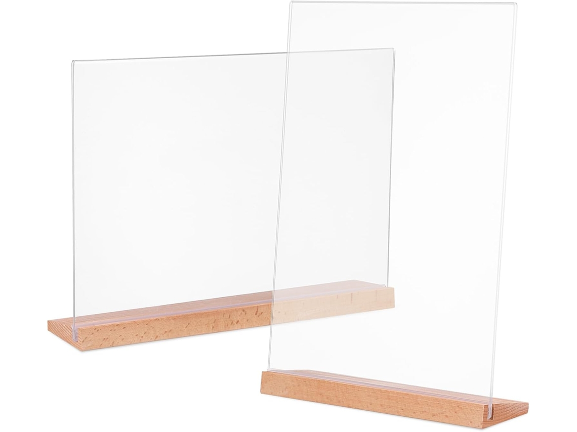 Expositores De Mesa De Acrílico Transparente De 2 Piezas Para Menús, Carteles O Señalización.