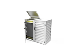 Contenedor doble de residuos de aluminio ATOLE, 240 litros, blanco.