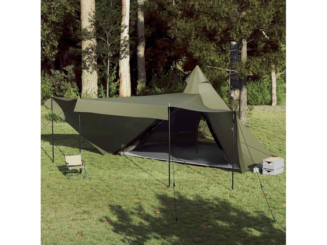 Tienda tipi familiar para 8 personas, impermeable, verde oliva