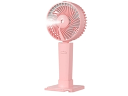 Mini Mist Fan 4 en 1 Ventilador Portátil con Soporte para Teléfono y Luz LED 2000mAh USB 3 Velocidades. Rosa Gusshious