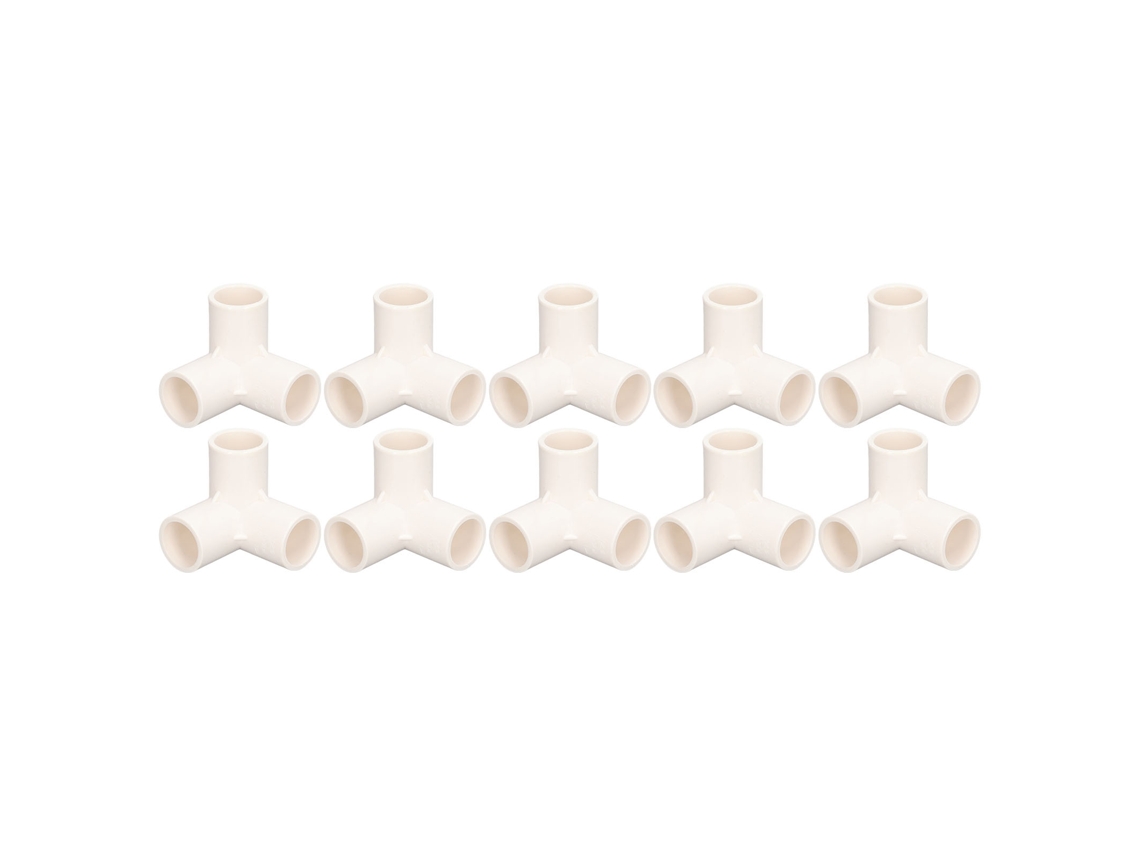10 Piezas Accesorios Tubería Pvc T De 3 Vías 25mm Diámetro Interior Conector De Curva Blanco