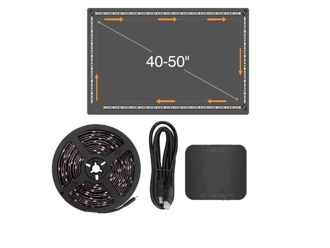 Iluminación LED ambiental para TV, se sincroniza con la pantalla, múltiples opciones de tamaño, para TV de 40 a 50 pulgadas, UE 220 V OEM