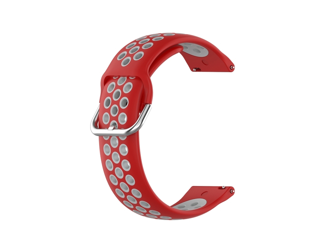 Bracelete Para Samsung Galaxy Watch 4 Classic (46mm) - Silicone Duas Cores - Cinza Vermelho