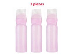 (Rosa) Paquete de 3 botellas recargables de 180 ml para aceite capilar