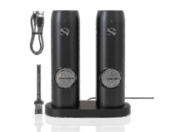 Juego de molinillos eléctricos de sal y pimienta con velocidad de molienda ajustable y carga USB Szrh A j GOKOCO