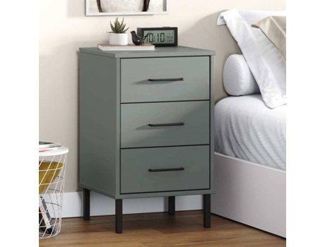 Mesita De Noche VIDAXL Gris Madera (40x35x64.5 )