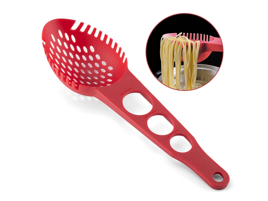 Cuchara Multifuncional 3 En 1 Para Espaguetis Con Taza Medidora Y Colador Para Cocinar Y Hacer Barbacoas.