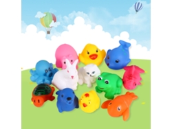 Ats-12 Piezas Juguetes De Baño Para Niños Bebés Animales Con Sonido Chirriante Flotantes En Agua