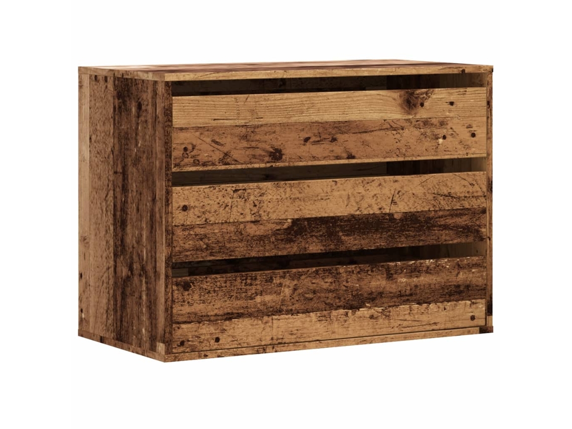 Maison Exclusive - Cajonera De Esquina Madera De Ingeniería Envejecida 80x41x58 Cm