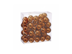 Relaxdays Bolas Árbol Navidad, Set 100, Plástico, Diseño Brillante, 6 Cm, Adornos Navideños, Decoración Natal, Naranja
