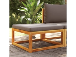 Reposapiés de jardín con cojín de madera maciza de acacia Wsd85131