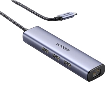 Adaptador UGREEN 20920 Cm475 4In1 Tipo-C @ 3Usb3.0 1000Mbps para Huawei Mate40/P50 S20