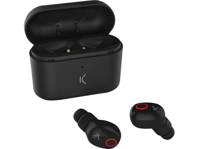 Auriculares Bluetooth True Wireless KSIX Freepods (In Ear - Micrófono - Noise Cancelling - Negro)
