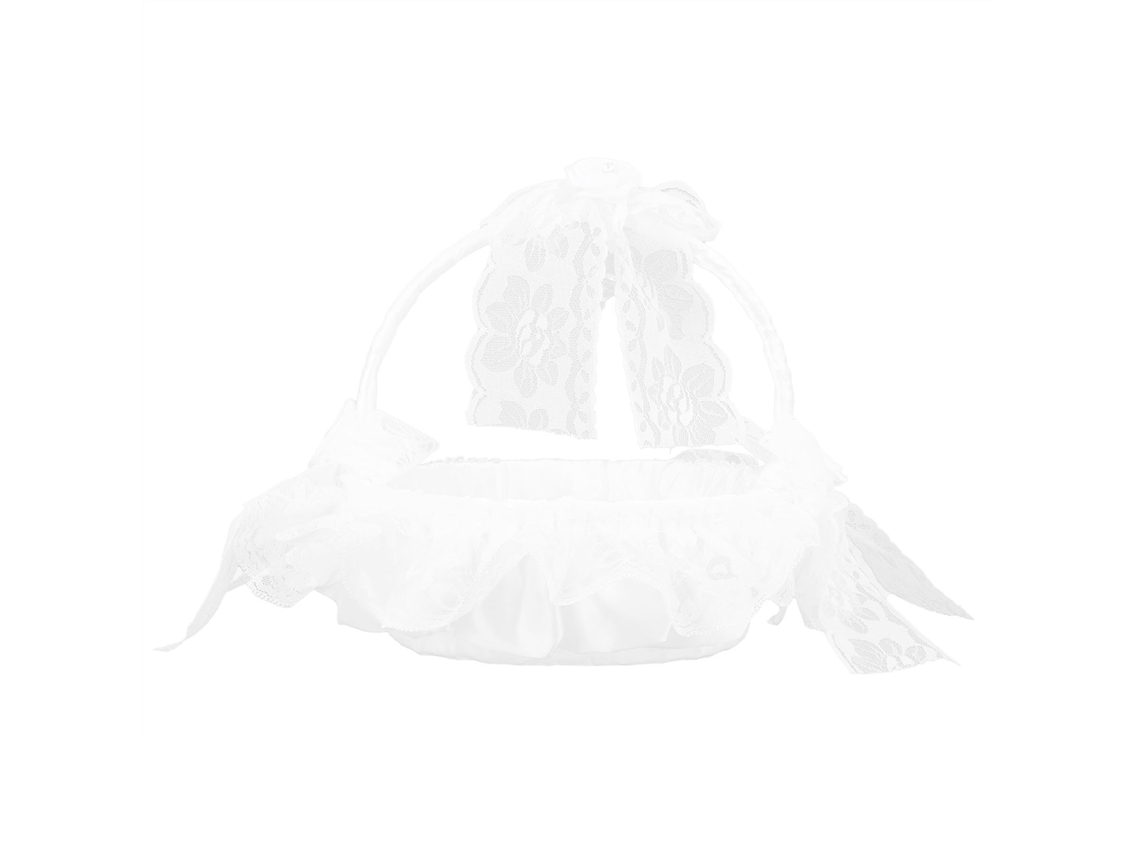Cesta De Flores Para Boda Con Encaje Blanco, Romántica, Ligera, Elegante, Para Banquetes, Decoración.