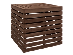 Caja de almacenamiento 2 en 1, base para sombrilla, mesa auxiliar de patio de madera con orificio
