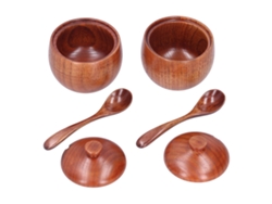 MEOIRUERY Set de Recipientes para Almacenar Especias Caja de Sal de Madera con Tapa y Cuchara