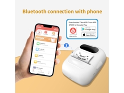 Mini Impresora Térmica Portátil Bluetooth P50 Impresora De Etiquetas Con 1 Rollo De Papel De Etiqueta Blanco Cuich