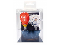 24 cajas y 24 cake toppers - Espacio y Galaxia