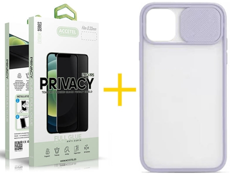 Carcasa + Protector de Pantalla para iPhone 12 Pro ACCETEL Morado Lila