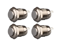 Pulsadores autoblocantes de 12 mm, 3 A, 12 V/24 V/125 V/250 V CA, de acero inoxidable, resistentes al agua, encendido y apagado (verticales)