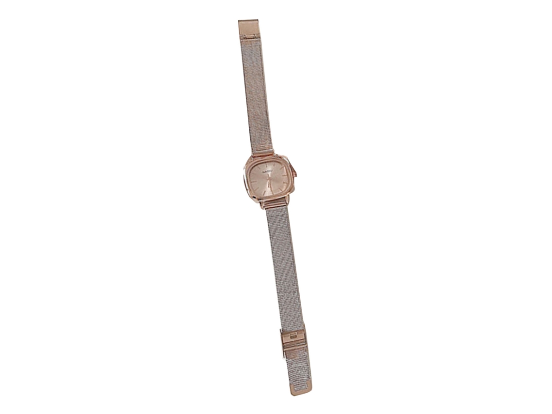 Reloj De Cuarzo Casual Para Mujer Con Brazalete De Acero Marrón, Atenuación Gradual, Cristal Y Pila De Botón.