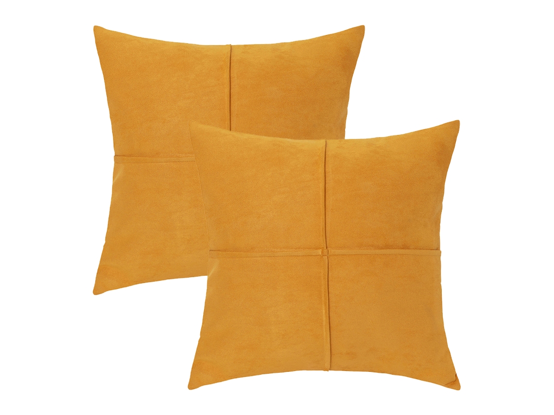 Juego De 2 Fundas De Almohada De Piel Sintética, 45,7 X 45,7 Cm