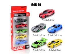 (5 Coches) Mini Coches Deslizantes De Metal Fundido A Presión A Escala 1/64, Juguetes Para Niños