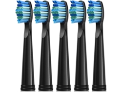 Conjunto de 5 cabeças de vassoura elétrica Fairywill compatíveis com os modelos FW-507/508/551/917/959/D1/D3/D7/D8, com cerdas macias de intensidade moderada.
