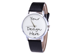 Reloj De Cuarzo Unisex Para Parejas Con Correa De Cuero Pu Zhoulianfa (negro)
