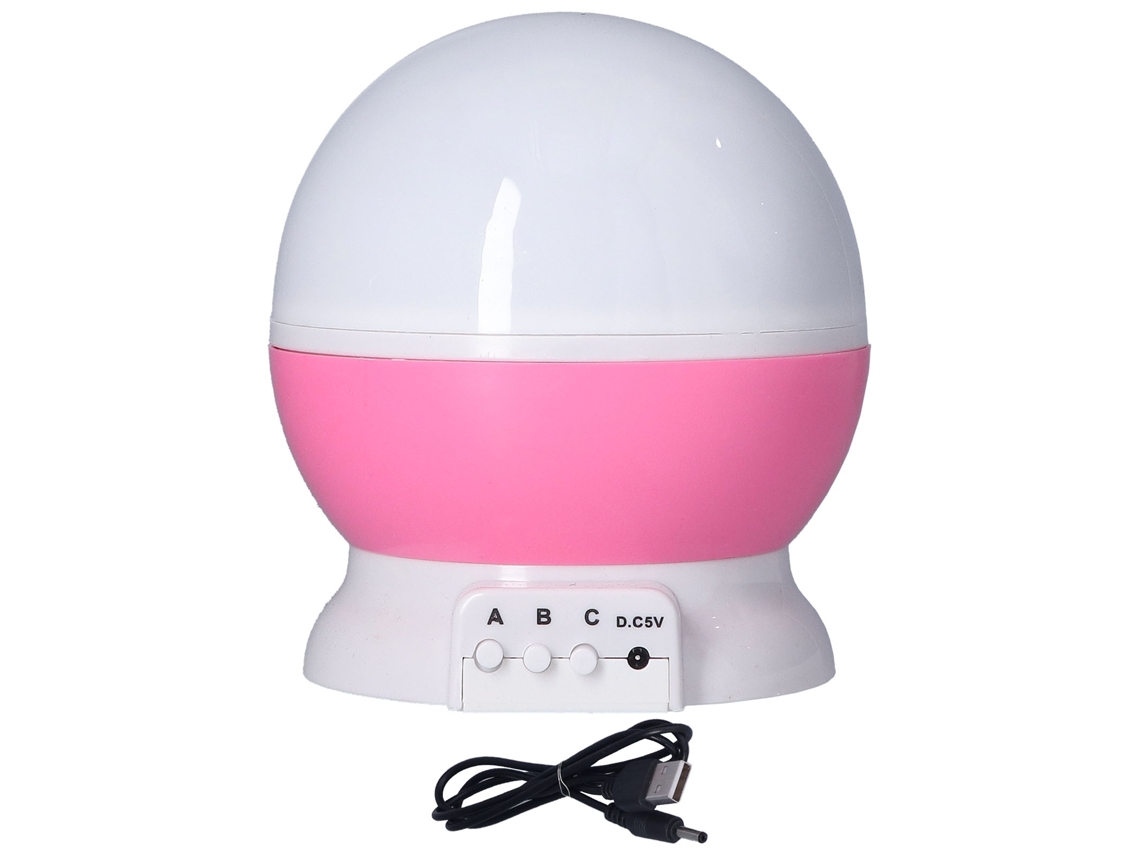 Mali lâmpada de Projeção de Estrelas Giratória Luz Noturna Bebê com Mudança de Cor Rosa Led