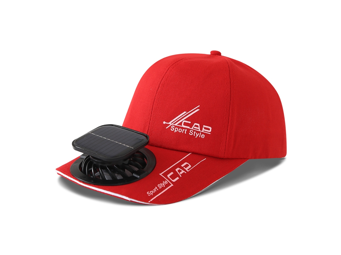 Gorro con ventilador y energía solar MDUG (rojo)