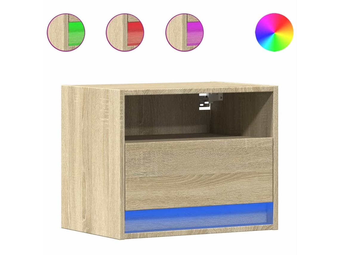 Mesita De Noche De Pared VIDAXL Marrón Madera contrachapada ( 50x 34x 40 cm)