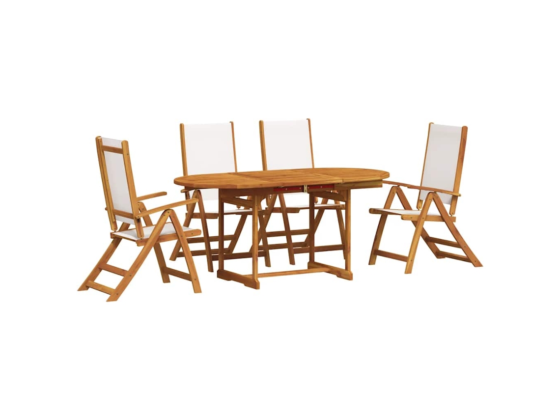 Maison Exclusive - Juego Comedor De Jardín 5 Pzas Madera Maciza Acacia Y Textileno