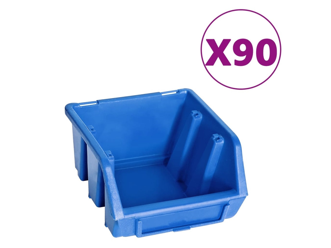 Juego de caja de almacenamiento de 96 piezas con paneles de pared, azul y negro, EXCLUSIVO DE MAISON