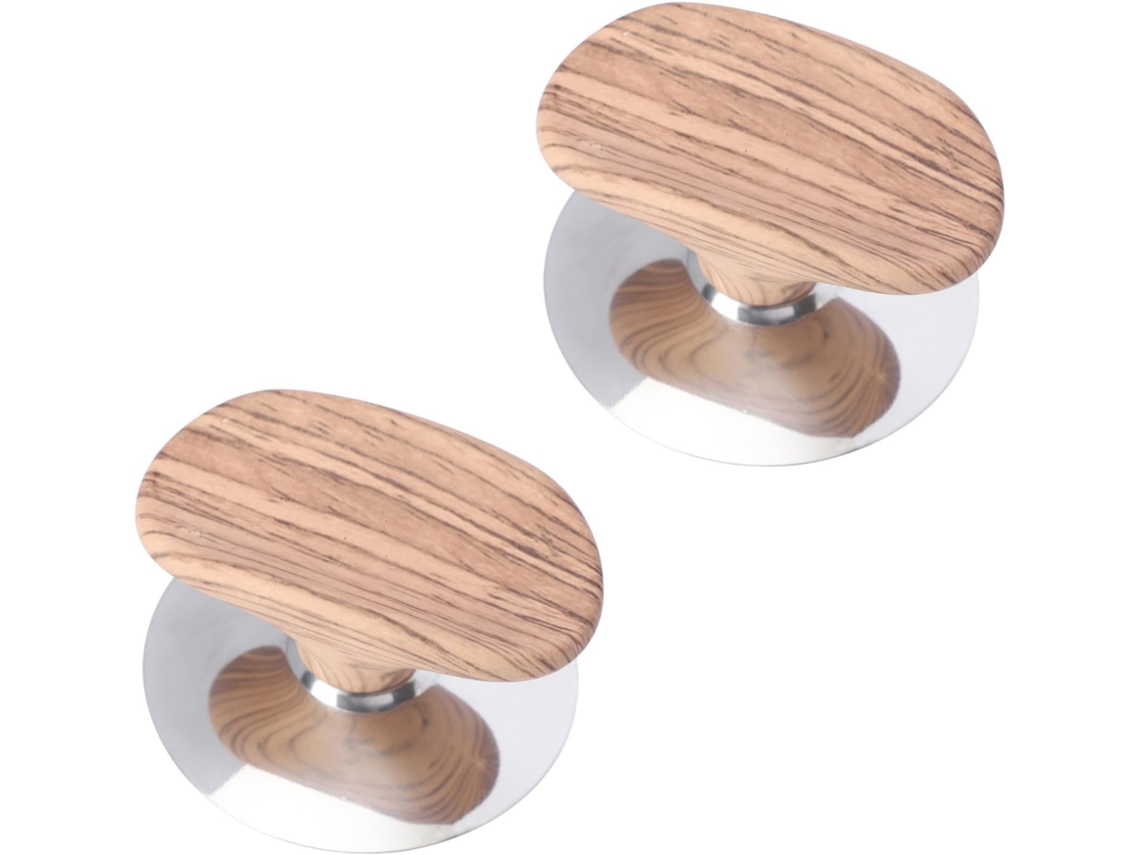 2 Piezas, Té, 2 Pomos De Acero Inoxidable Para Tetera Con Efecto Madera, Resistentes Al Calor.