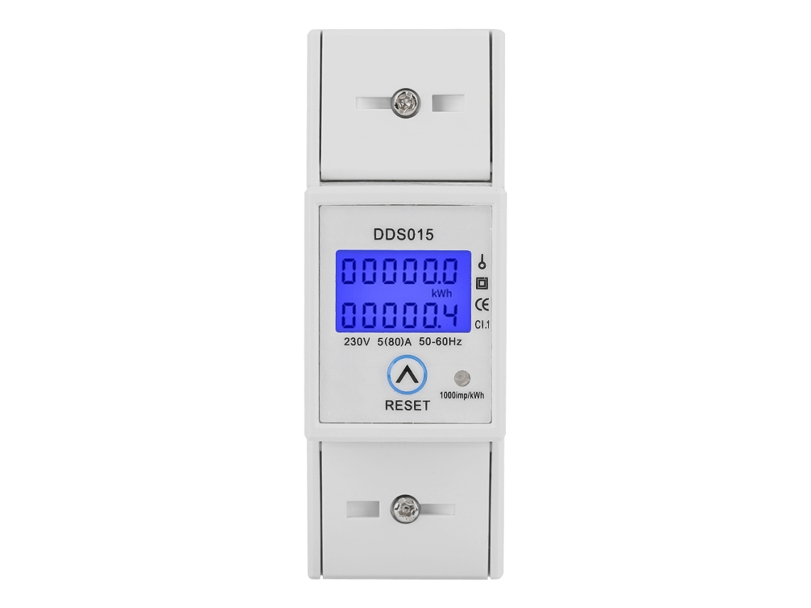 Medidor De Energía Digital Lcd Monofásico 5-80a 230v 50hz Din Rail Dds015