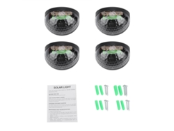 Rebe-4 Piezas Luces Led Solares Exteriores Impermeables Para Pared Patio Negro