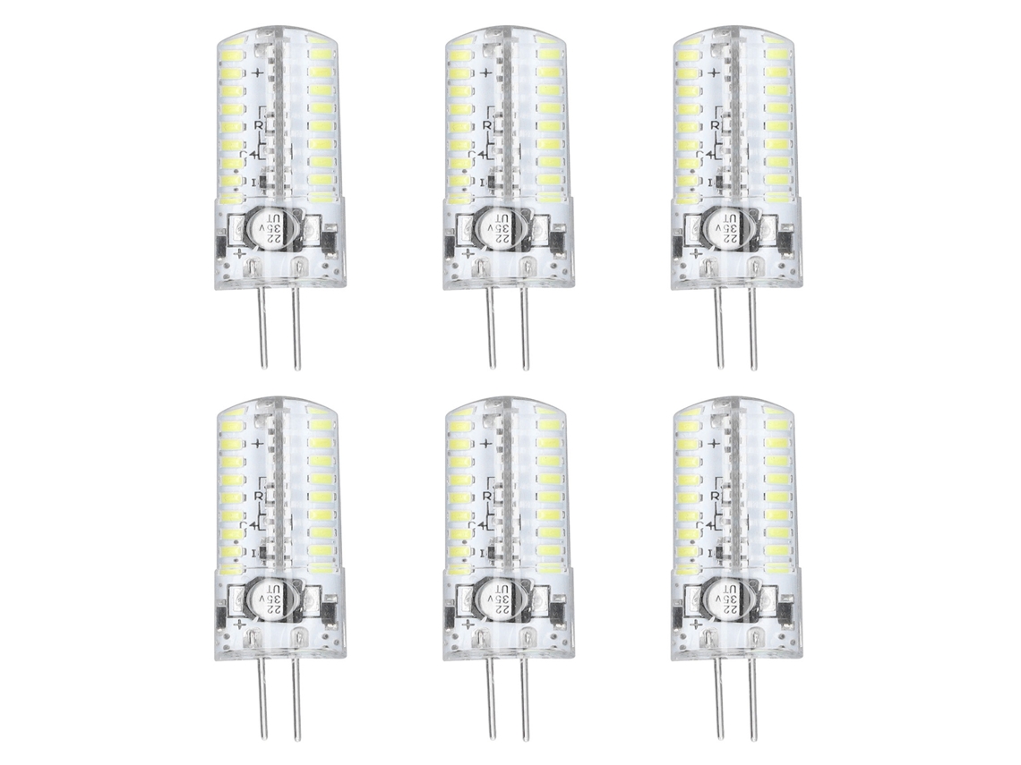 2026-6 Bombillas Led G4 Base Bi Pin 5w Bombillas Maíz Para Iluminación Paisajística Hogar Blanco Puro 6000-6500k