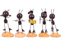 5 Piezas De Adornos De Hormigas De Hierro Marrón, Decoración Creativa De Hormigas Para Mesa Y Oficina, Escultura Única