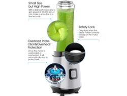 Minibatidora De 400 W Para Batidos Y Licuados Con 2 Botellas Portátiles De Tritan.