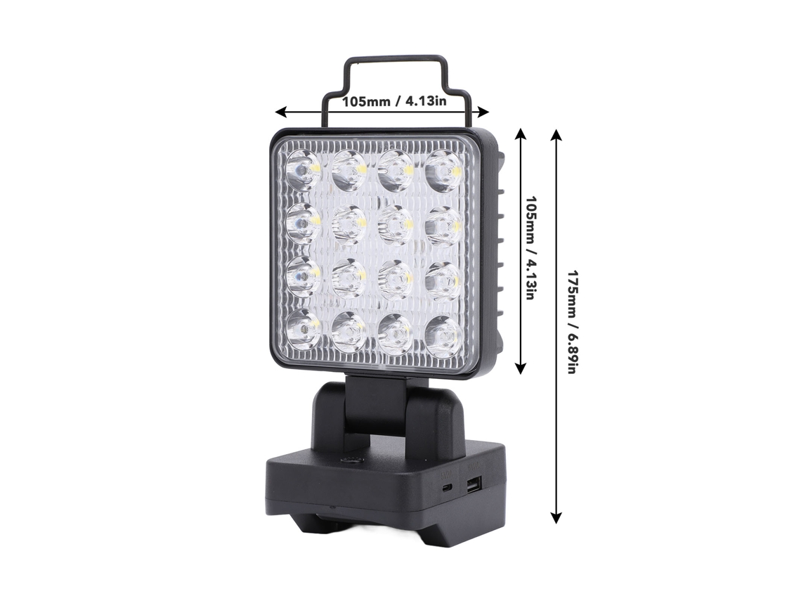 Lámpara de trabajo LED inalámbrica 2026-as-11-15 W, 1200-1500 lm, 3 velocidades, USB-C, para batería, Parkside X20V Team 20V