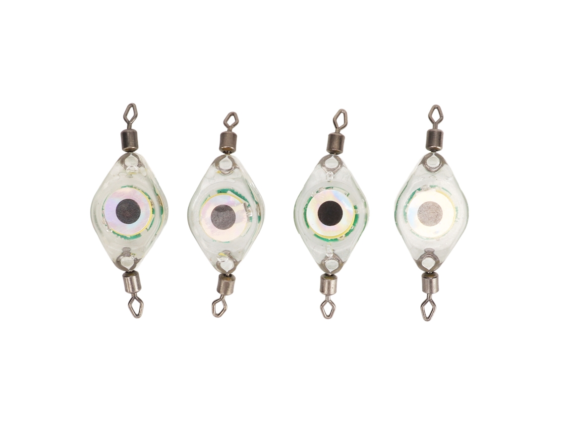 4 Luces Para Señuelos De Pesca Con Anillos Led Giratorios De 160 Mah, Resistentes Al Agua, Con Forma De Ojo, Para Pesca En Agua Dulce Y Salada.