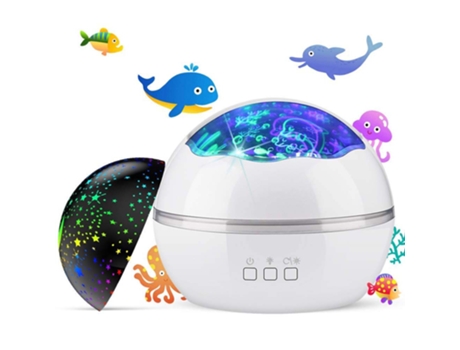 Bola Giratoria 2 En 1 Proyector Star Ocean Branco Claro JEIIBRZUI