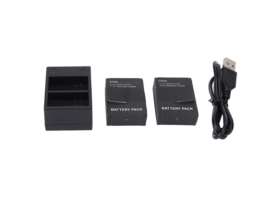 Cargador Rápido De Batería De Doble Ranura Para Cámara Con 2 Baterías, Compatible Con Hero 2 Y 3