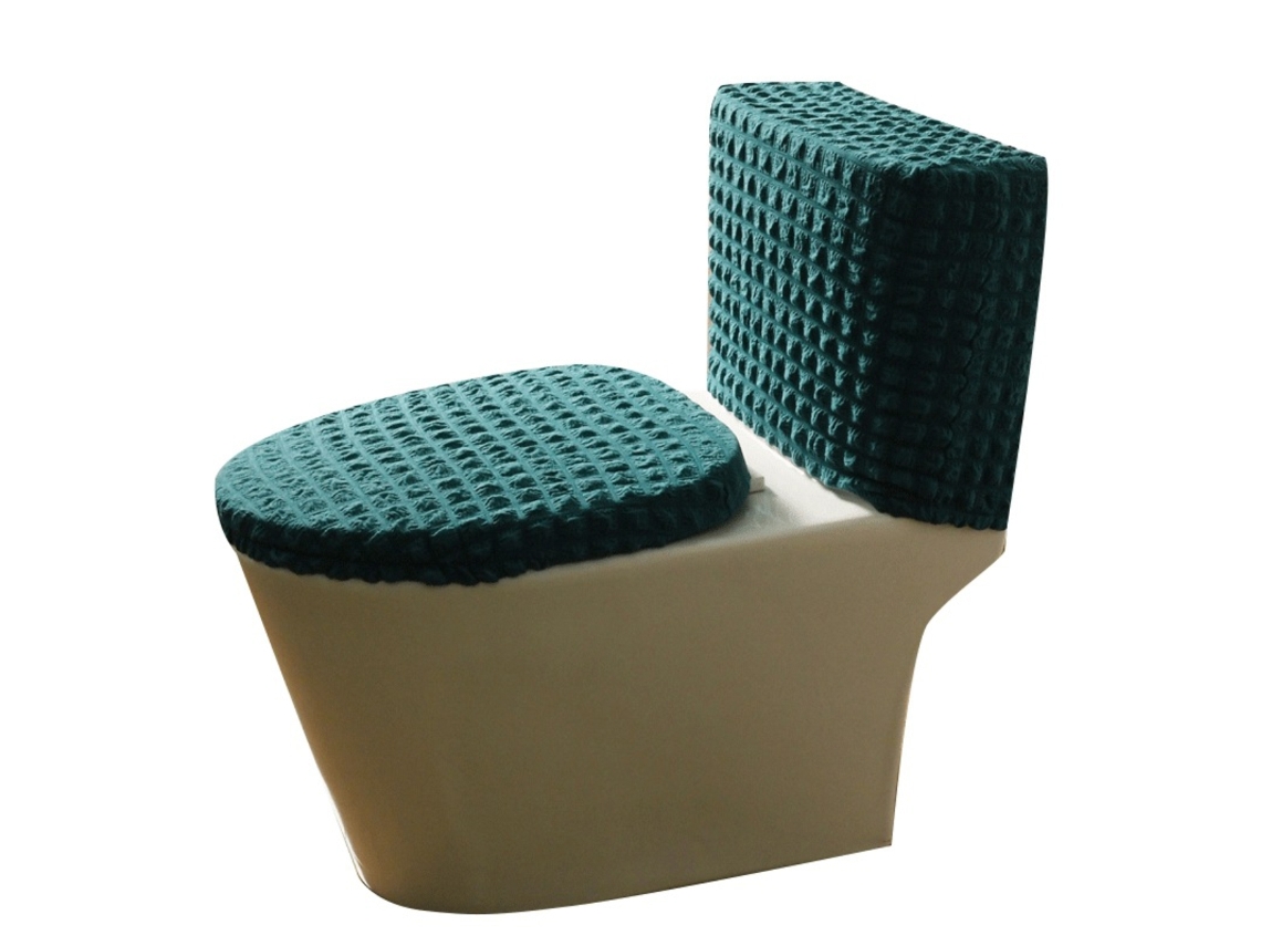 Juego de 2 fundas para asiento de inodoro suaves y cómodas, fáciles de instalar y lavar, tela duradera con elástico, se adapta a inodoros estándar.