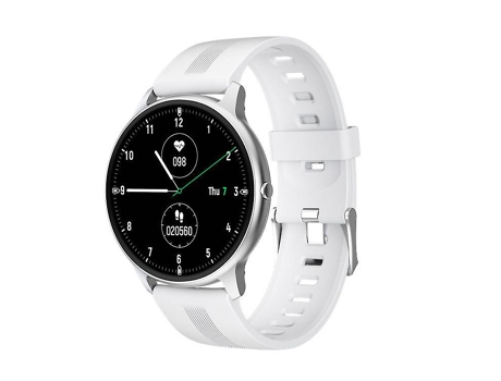 Reloj inteligente para mujer, rastreador de actividad Bluetooth 5.0 con podómetro de frecuencia cardíaca (blanco) VEANXIN