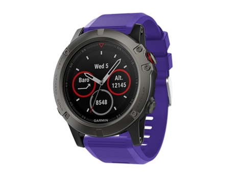 Correa de Silicona rayas horizontales para Garmin Fenix 5X Plus - purpúreo