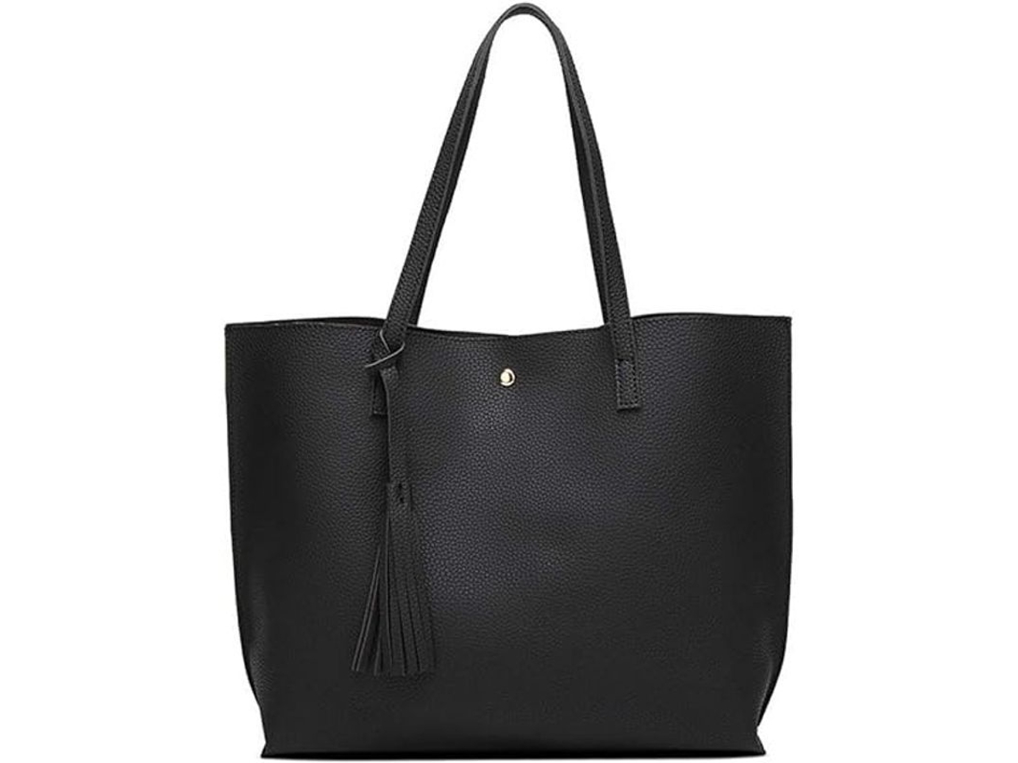 2026-bolso De Mano Para Mujer De Piel Pu Suave Con Gran Capacidad, Manejo Superior Y Cierre Cremallera, Negro, Ideal Para Oficina Y Uso Diario